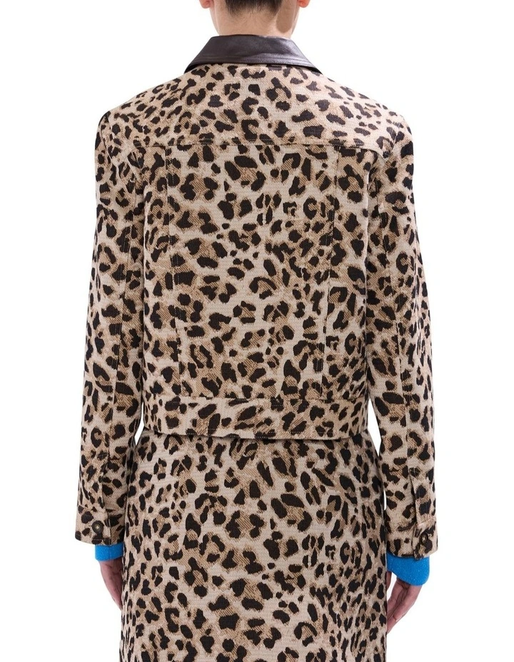 Damon Jacquard Jacket in Brown Multi image 5