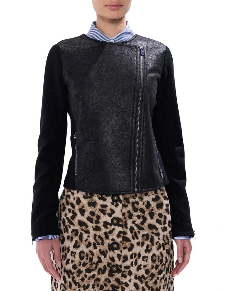 Piper Felted Wool Jacket in Black image 2