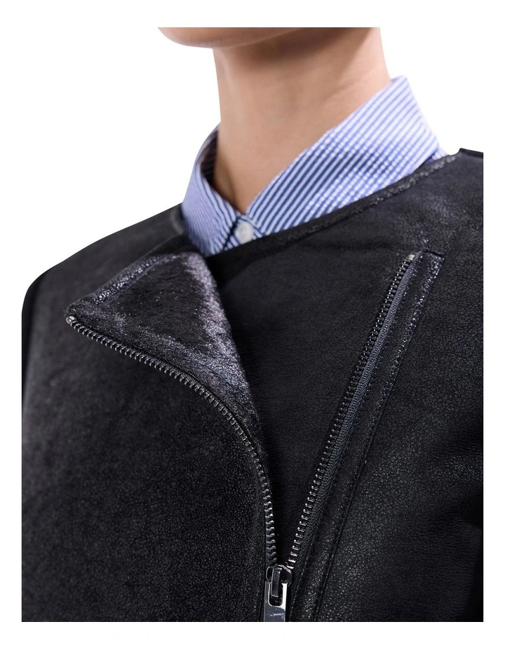 Piper Felted Wool Jacket in Black image 3