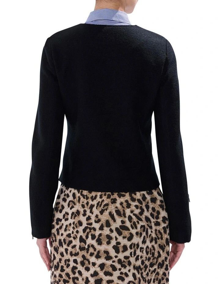 Piper Felted Wool Jacket in Black image 5