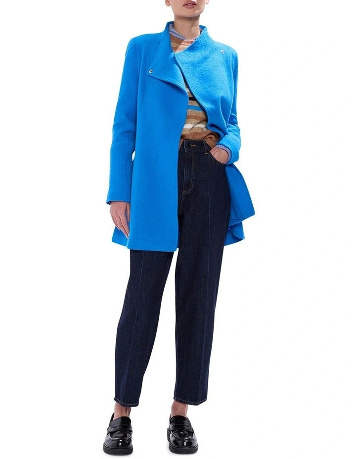 Ruby Felted Wool Coat in Bright Blue image 2