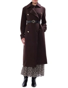 Aria Felted Wool Coat in Espresso