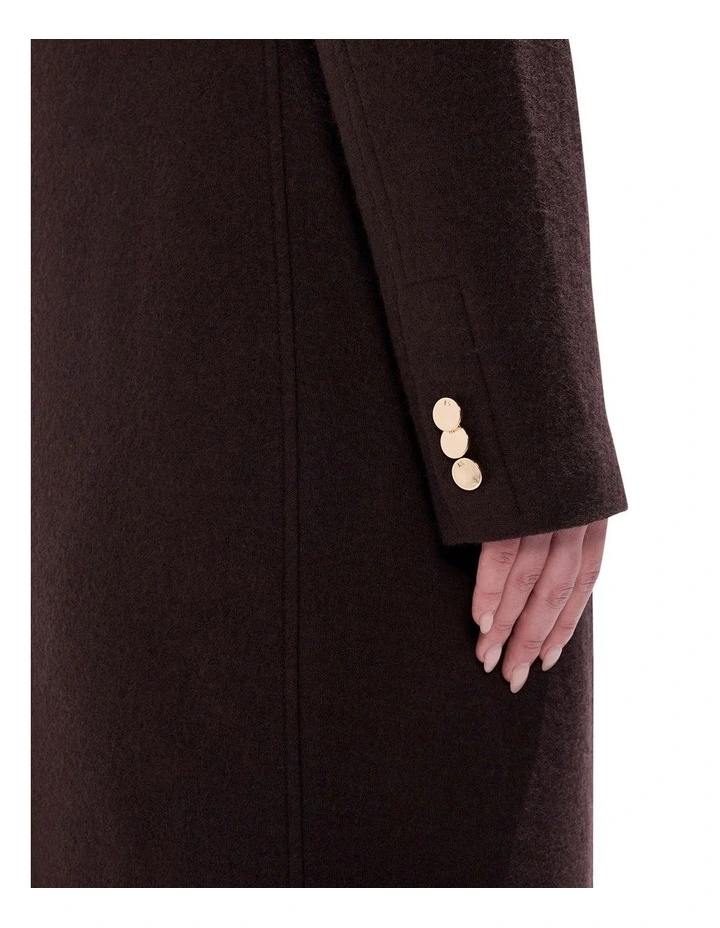 Aria Felted Wool Coat in Espresso image 4