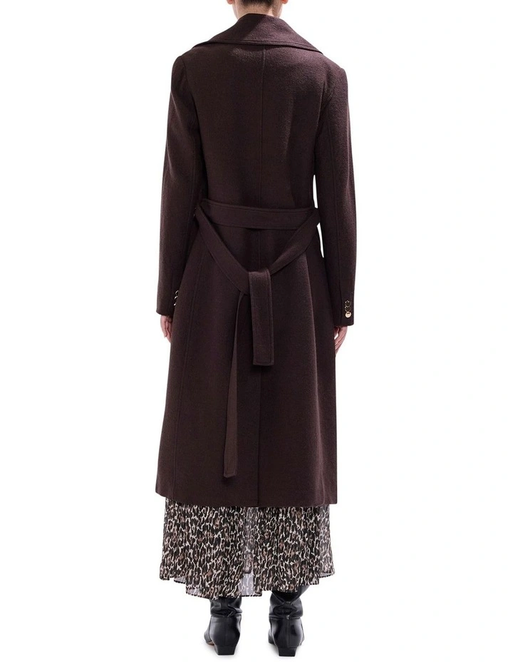 Aria Felted Wool Coat in Espresso image 5