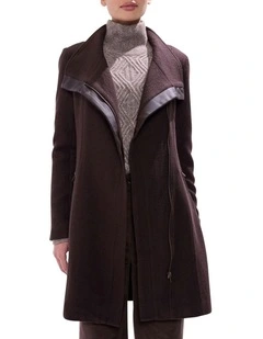 Sophie Felted Wool Coat in Espresso