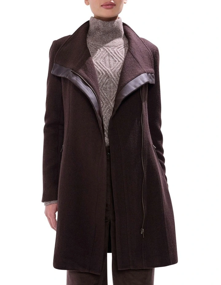 Sophie Felted Wool Coat in Espresso image 1