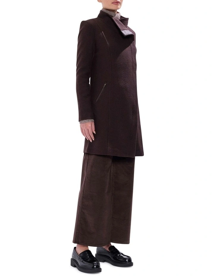 Sophie Felted Wool Coat in Espresso image 2