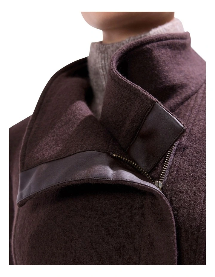 Sophie Felted Wool Coat in Espresso image 3
