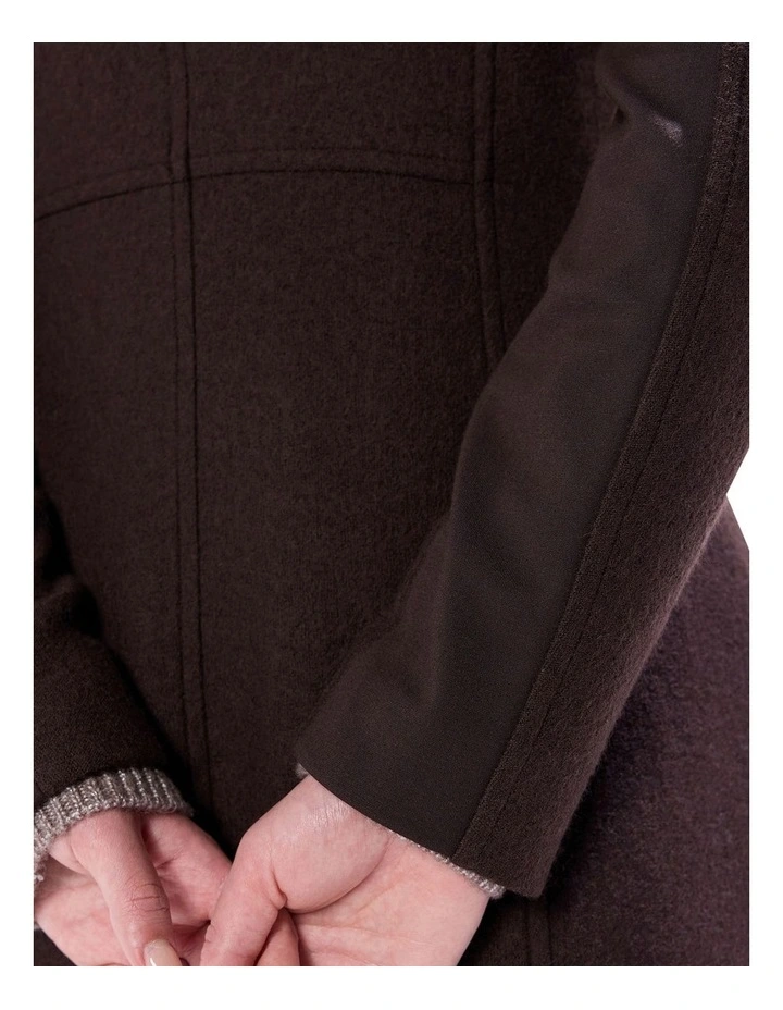 Sophie Felted Wool Coat in Espresso image 4