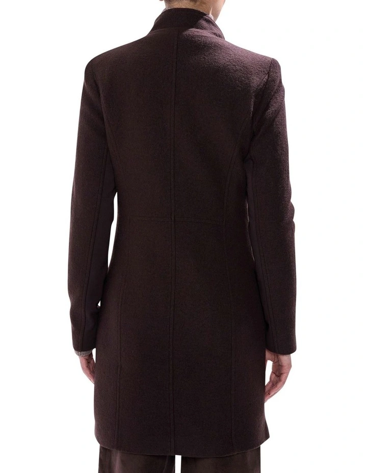 Sophie Felted Wool Coat in Espresso image 5
