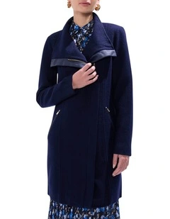 Sophie Felted Wool Coat in Moonlit Navy