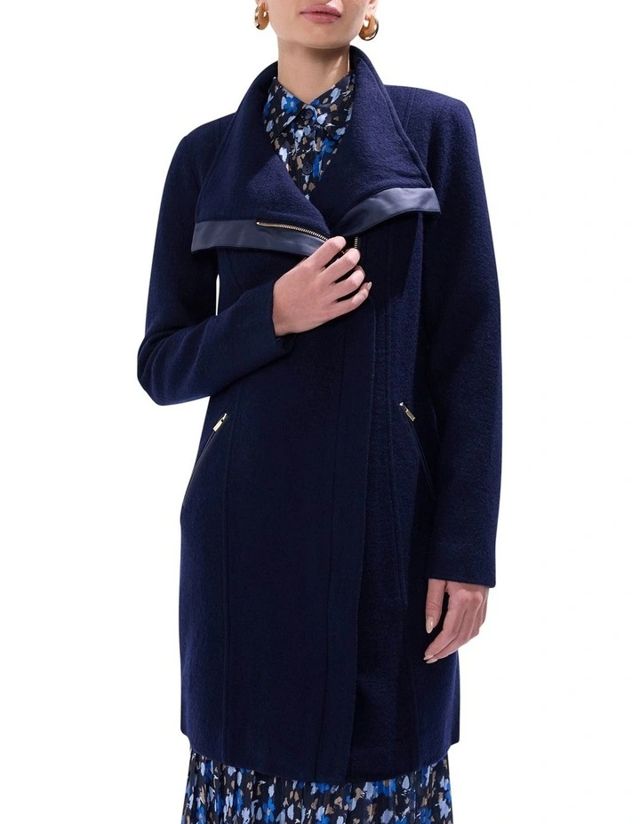 Sophie Felted Wool Coat in Moonlit Navy image 1