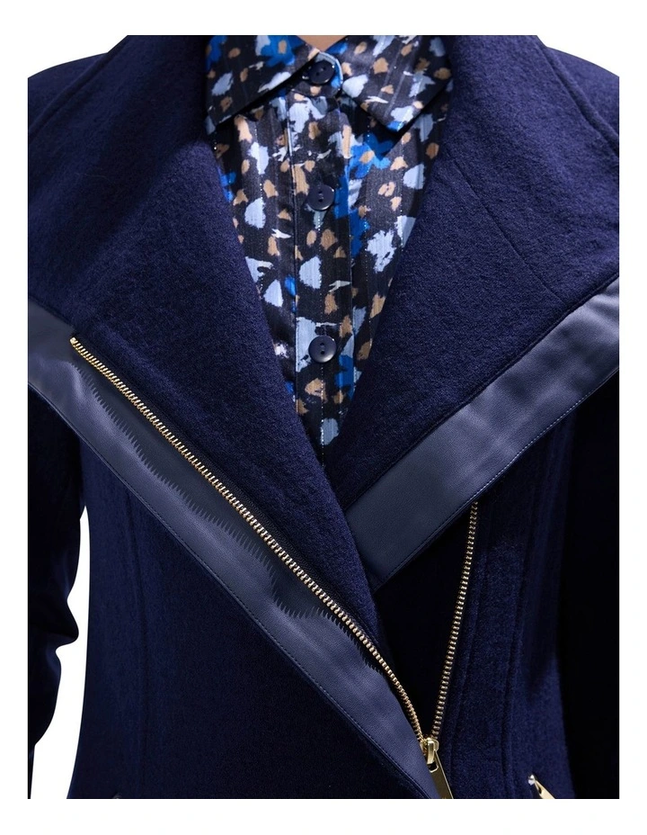 Sophie Felted Wool Coat in Moonlit Navy image 3