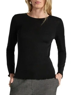 Ginny Babywool Top in Black