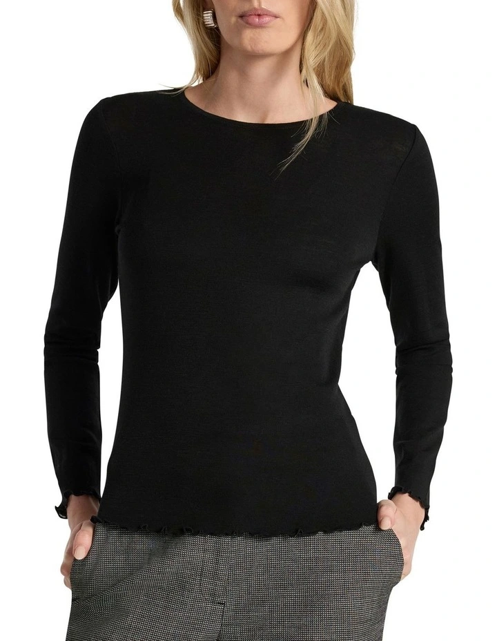 Ginny Babywool Top in Black image 1