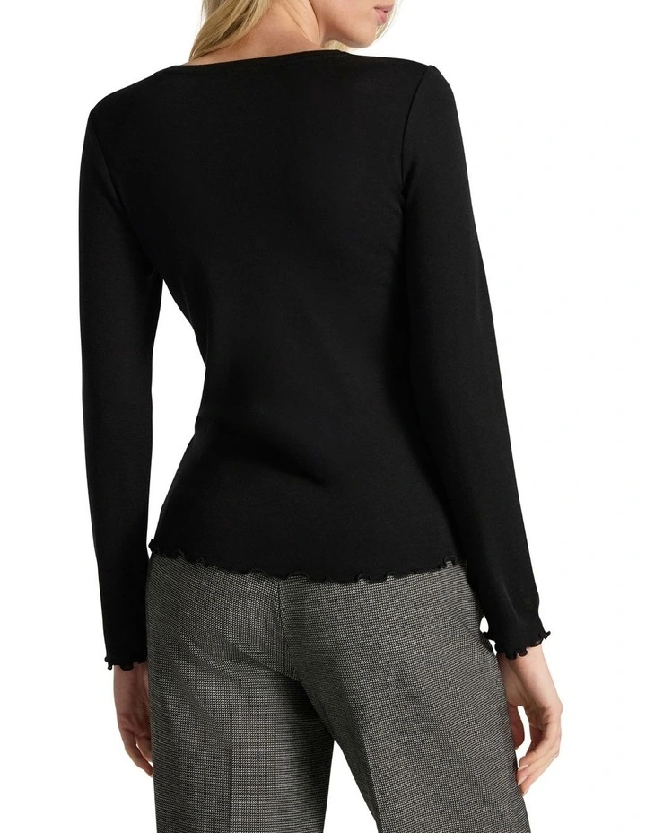Ginny Babywool Top in Black image 4