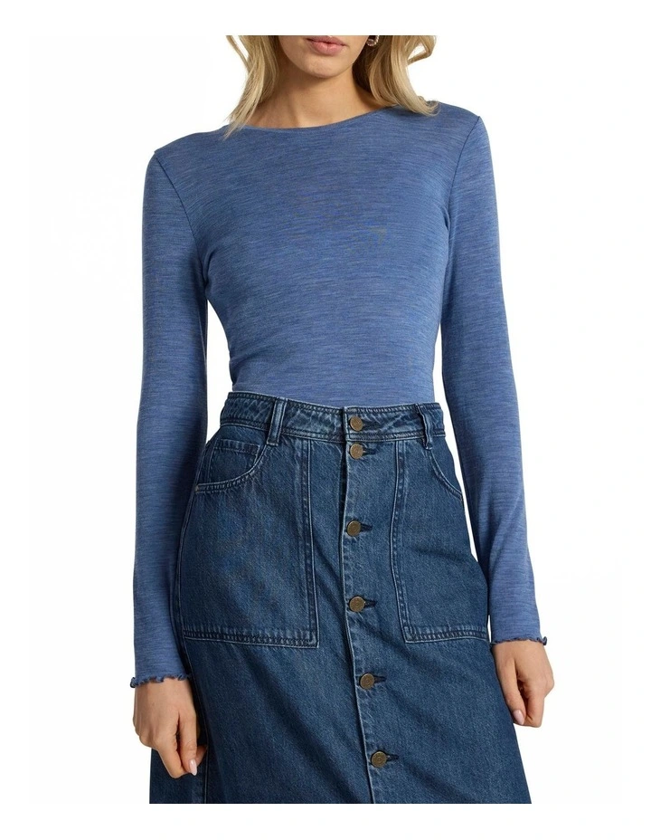Ginny Babywool Top in Denim Blue image 1