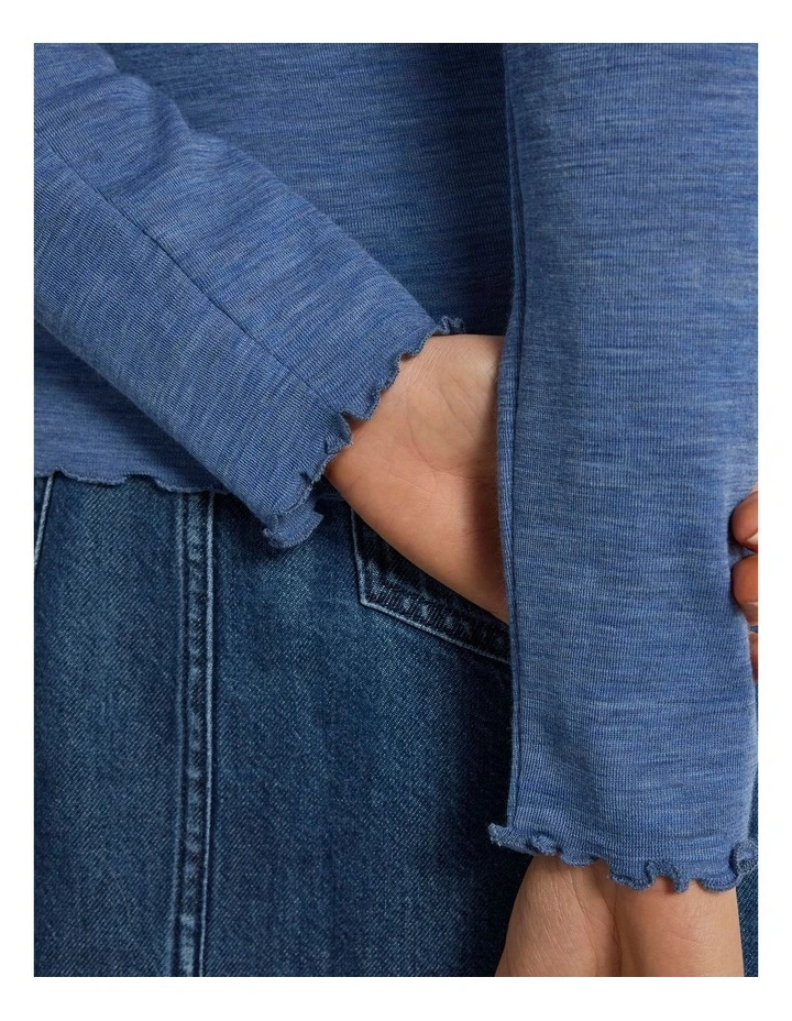 Ginny Babywool Top in Denim Blue image 3