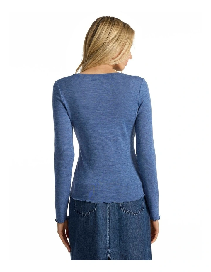 Ginny Babywool Top in Denim Blue image 4