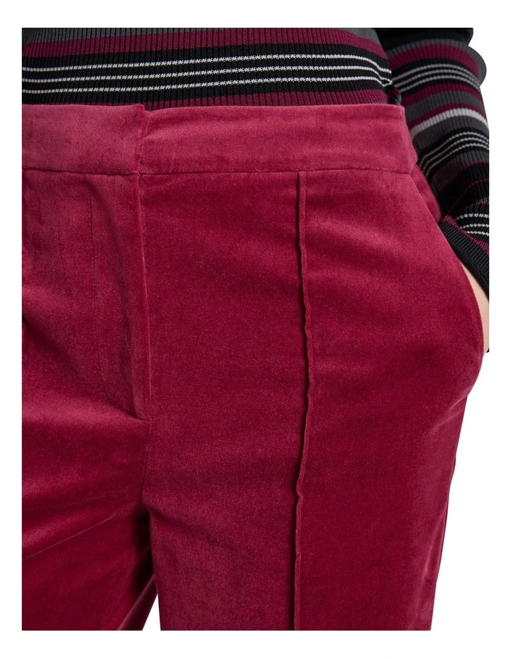 Nala Wide Leg Velvet Pant in Berry image 3