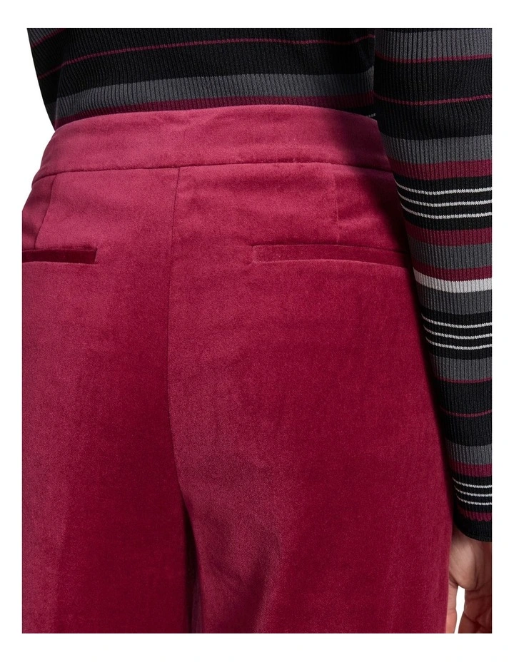 Nala Wide Leg Velvet Pant in Berry image 4