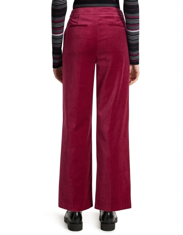 Nala Wide Leg Velvet Pant in Berry image 5