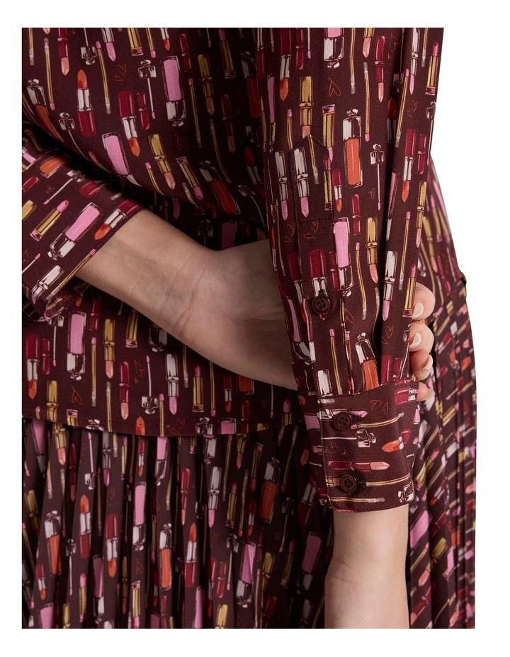 Our Lips Are Sealed Silk Shirt in Red Multi image 4