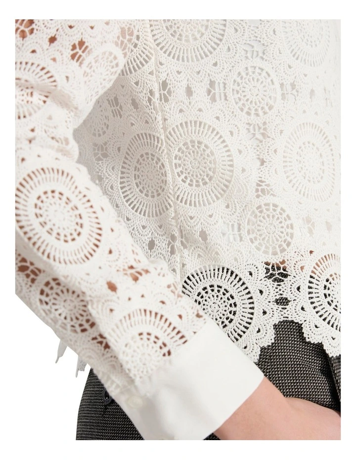 Juni Lace Shirt in White image 3