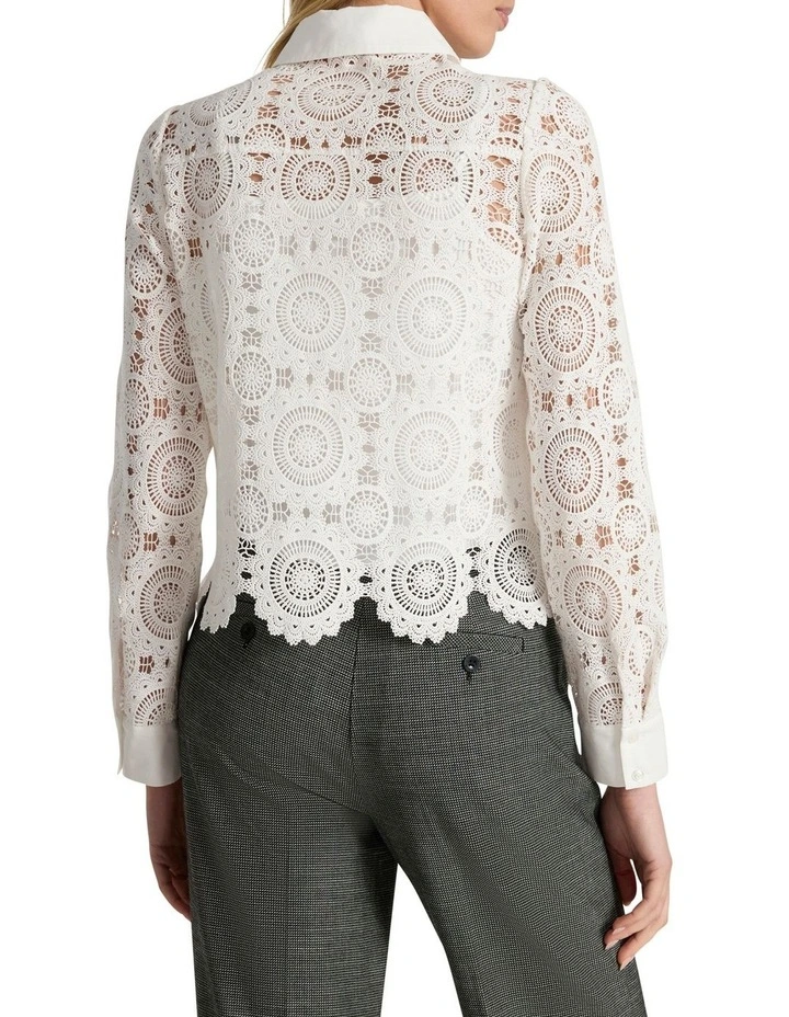 Juni Lace Shirt in White image 4