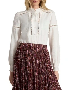 Lilian Long Sleeve Shirt in Ivory