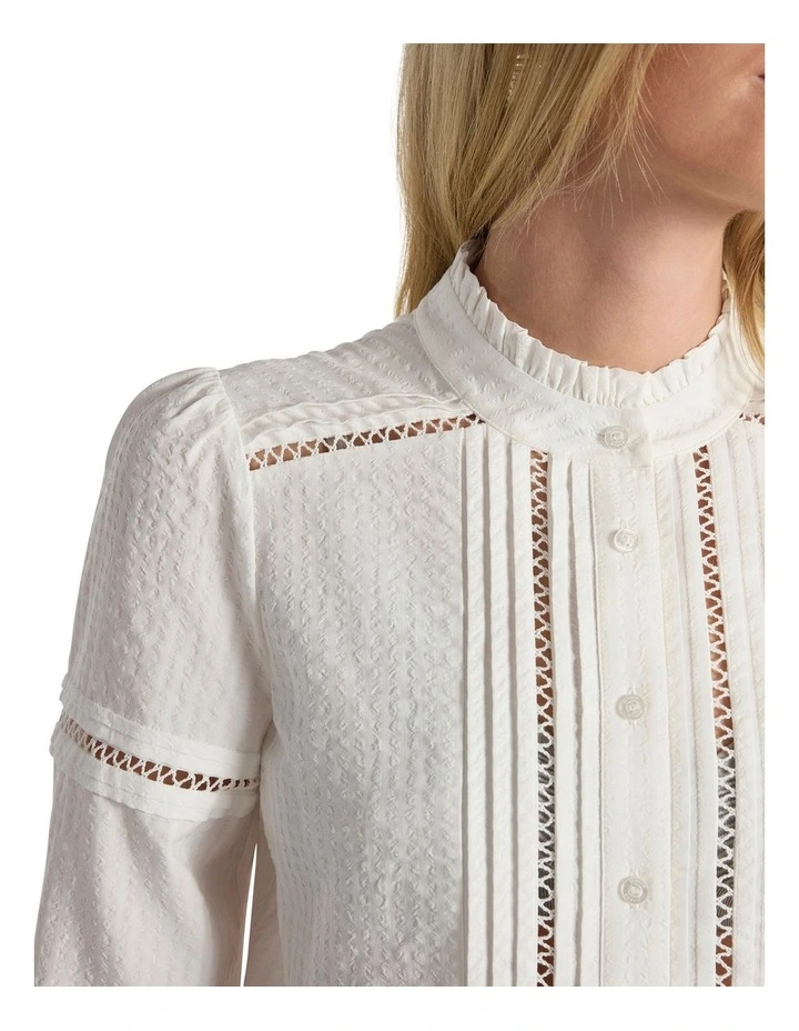 Lilian Long Sleeve Shirt in Ivory image 3
