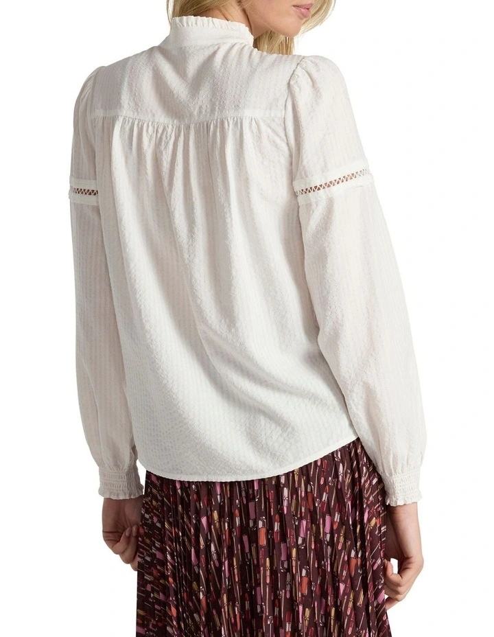 Lilian Long Sleeve Shirt in Ivory image 4