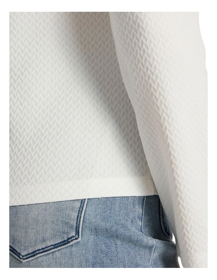Chloe Textured Top in Ivory image 3