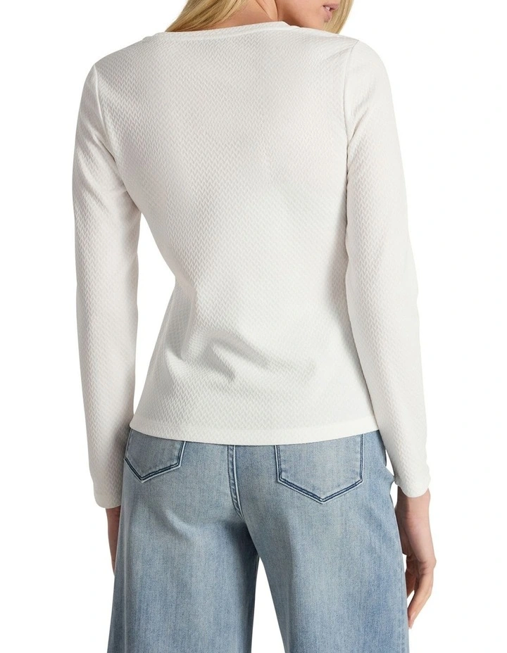 Chloe Textured Top in Ivory image 4