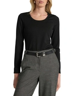 Chloe Textured Top in Black