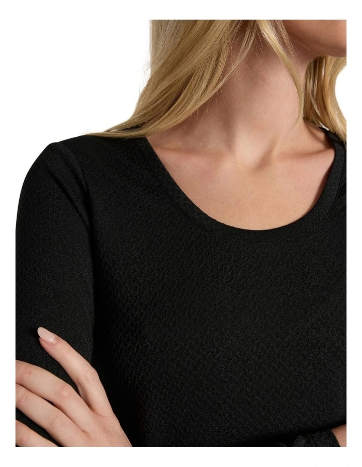 Chloe Textured Top in Black image 3