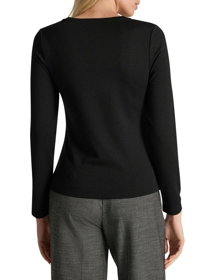 Chloe Textured Top in Black image 4