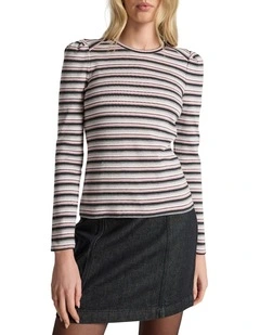 Double Double Stripe Top in Pink Stripe