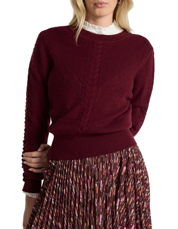 Maddie Merino Knit in Ruby Port image 1