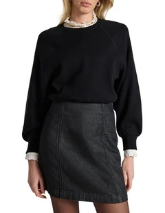 Sammie Cotton Cashmere Knit in Black
