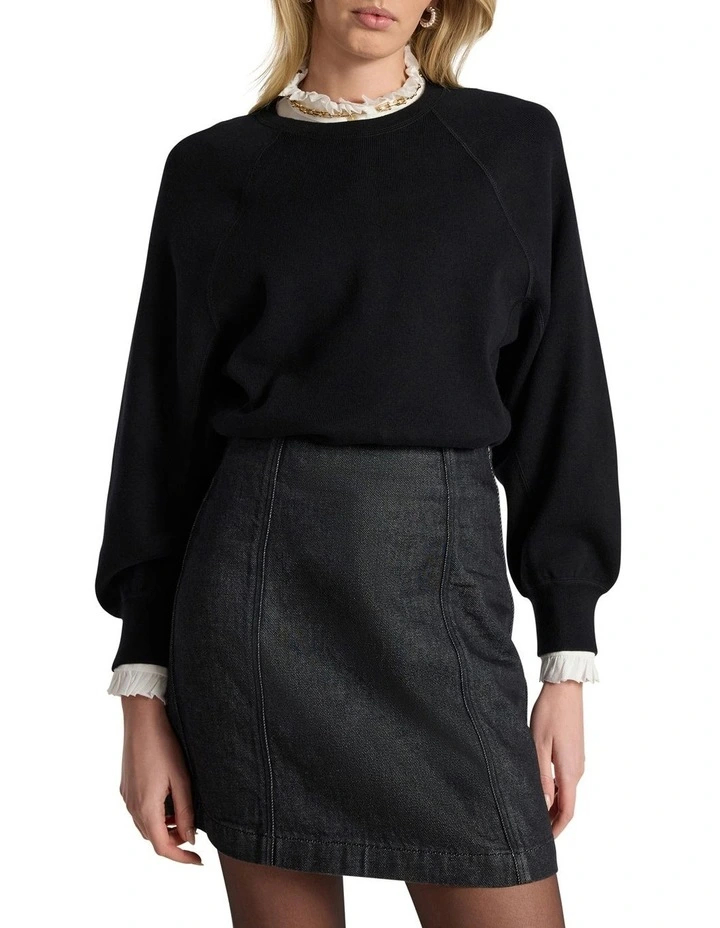 Sammie Cotton Cashmere Knit in Black image 1