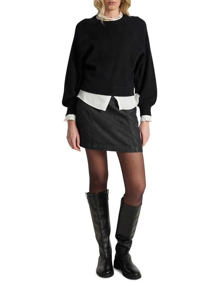 Sammie Cotton Cashmere Knit in Black image 2
