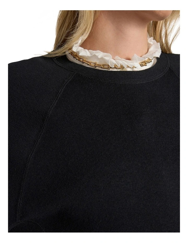 Sammie Cotton Cashmere Knit in Black image 3