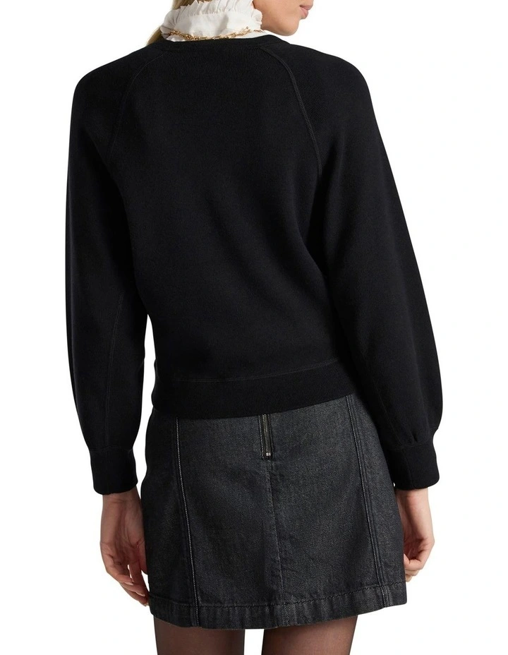 Sammie Cotton Cashmere Knit in Black image 4