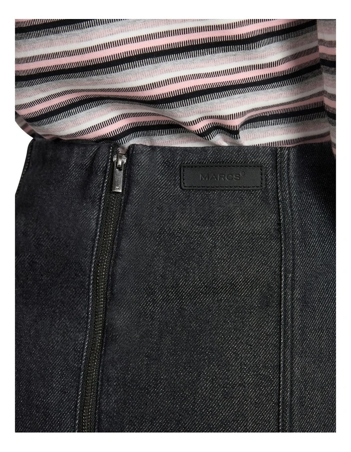 Venice Denim Mini Skirt in Washed Black image 3