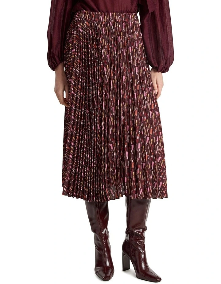 Our Lips Are Sealed Skirt in Red Multi image 2