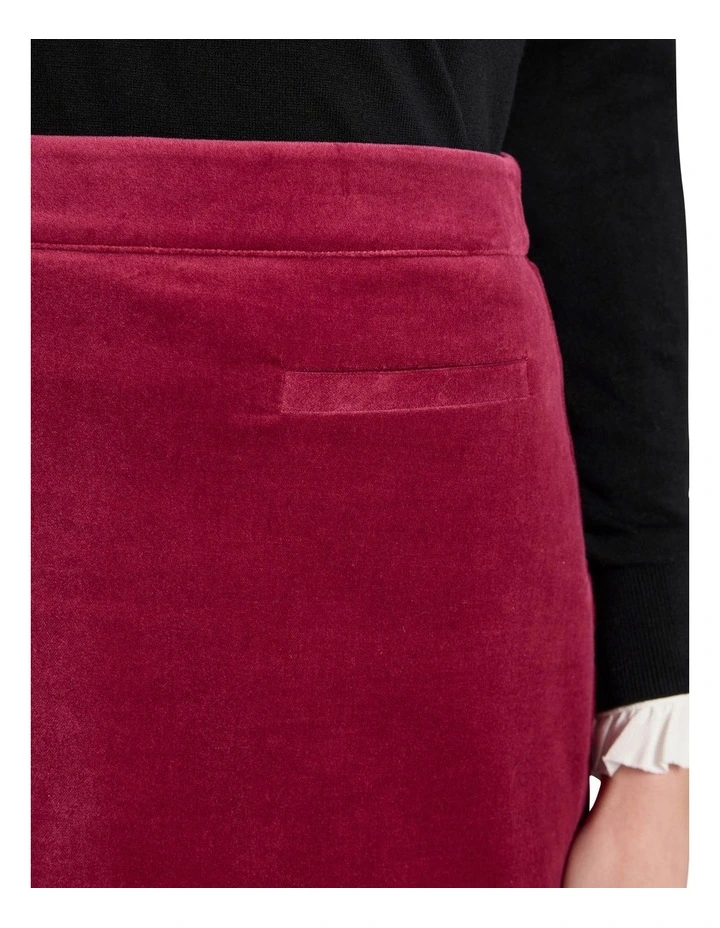 Nala Velvet Mini Skirt in Berry image 3
