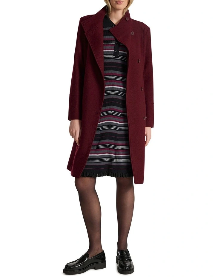 Francesca Felted Wool Coat in Ruby Port image 2