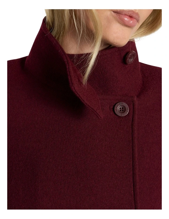 Francesca Felted Wool Coat in Ruby Port image 3