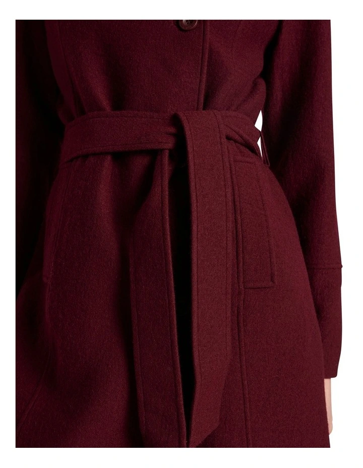 Francesca Felted Wool Coat in Ruby Port image 4